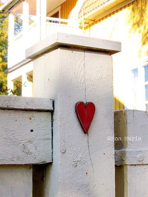 قلب احمر رومانسى على حائط الحب - صورة قلب احمر رومانسى على حائط الحب
