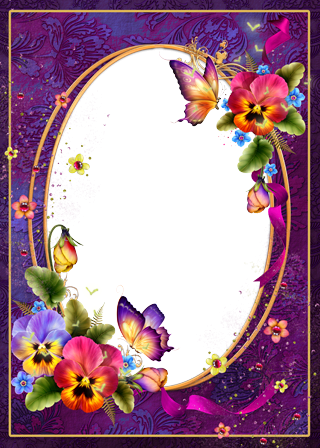 الفراشات الرقيقة والورد الرائع فريم للصور - صورة الفراشات الرقيقة والورد الرائع فريم للصور