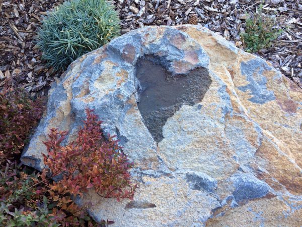 شكل قلب مطبوع على الصخرة - صورة شكل قلب مطبوع على الصخرة