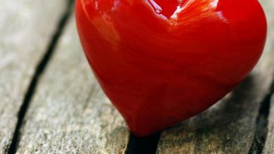 قلب احمر رومانسى مجسم على ارضية خشب 390x220 - صورة قلب احمر رومانسى مجسم على ارضية خشب