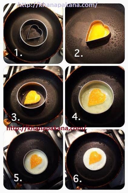 وصفات اكل البيض المقلي في شكل قلوب - صور وصفات اكل البيض المقلي في شكل قلوب